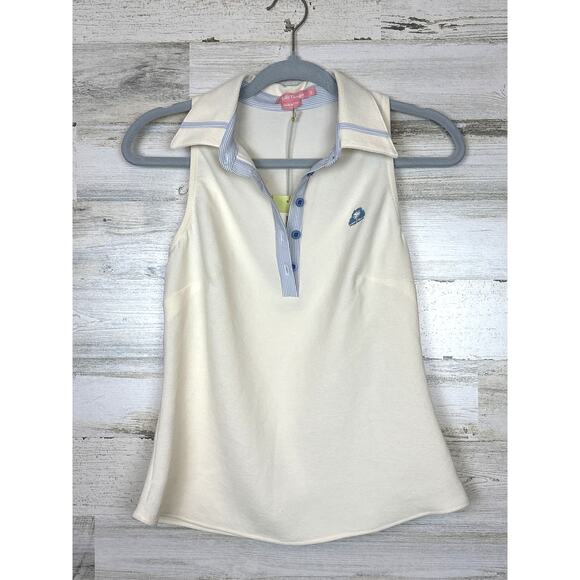 Kilo Tango Women’s S White Collared Sleeveless Polo Golf Shirt Top NEW - Picture 1 of 7